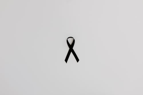 Black Ribbon on White Background