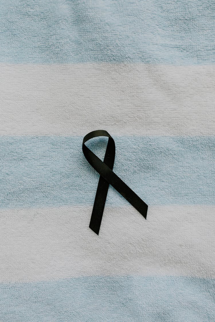 Overhead Shot Of A Black Ribbon