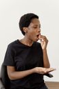 Woman taking up Medication