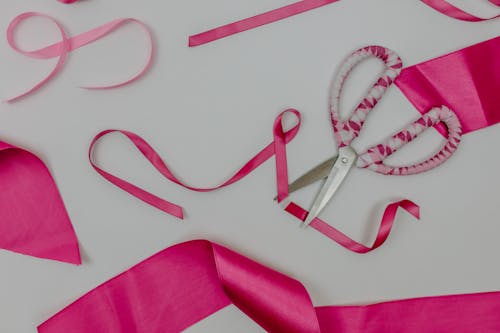 Free Pink Scissors on the Table Stock Photo