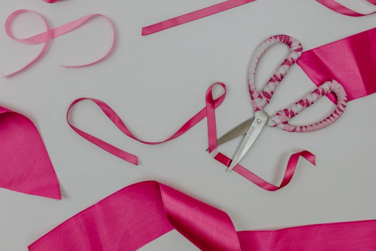 Pink Scissors On The Table