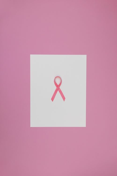 Pink Ribbon on Pink Background
