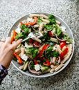 A Vegetable Salad on a Ceramic Bowl