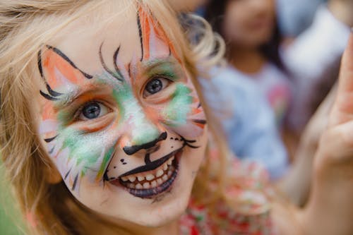 Free Cute Young Girl with Face Paint Stock Photo