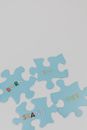 Jigsaw Puzzles on the White Surface