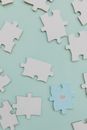 Jigsaw Puzzle Tabs on White Surface
