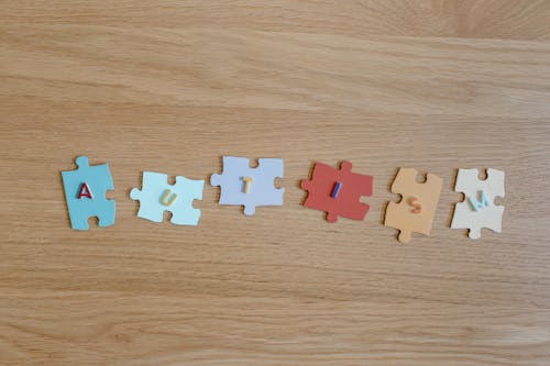 Puzzle Pieces with Cutout Letters