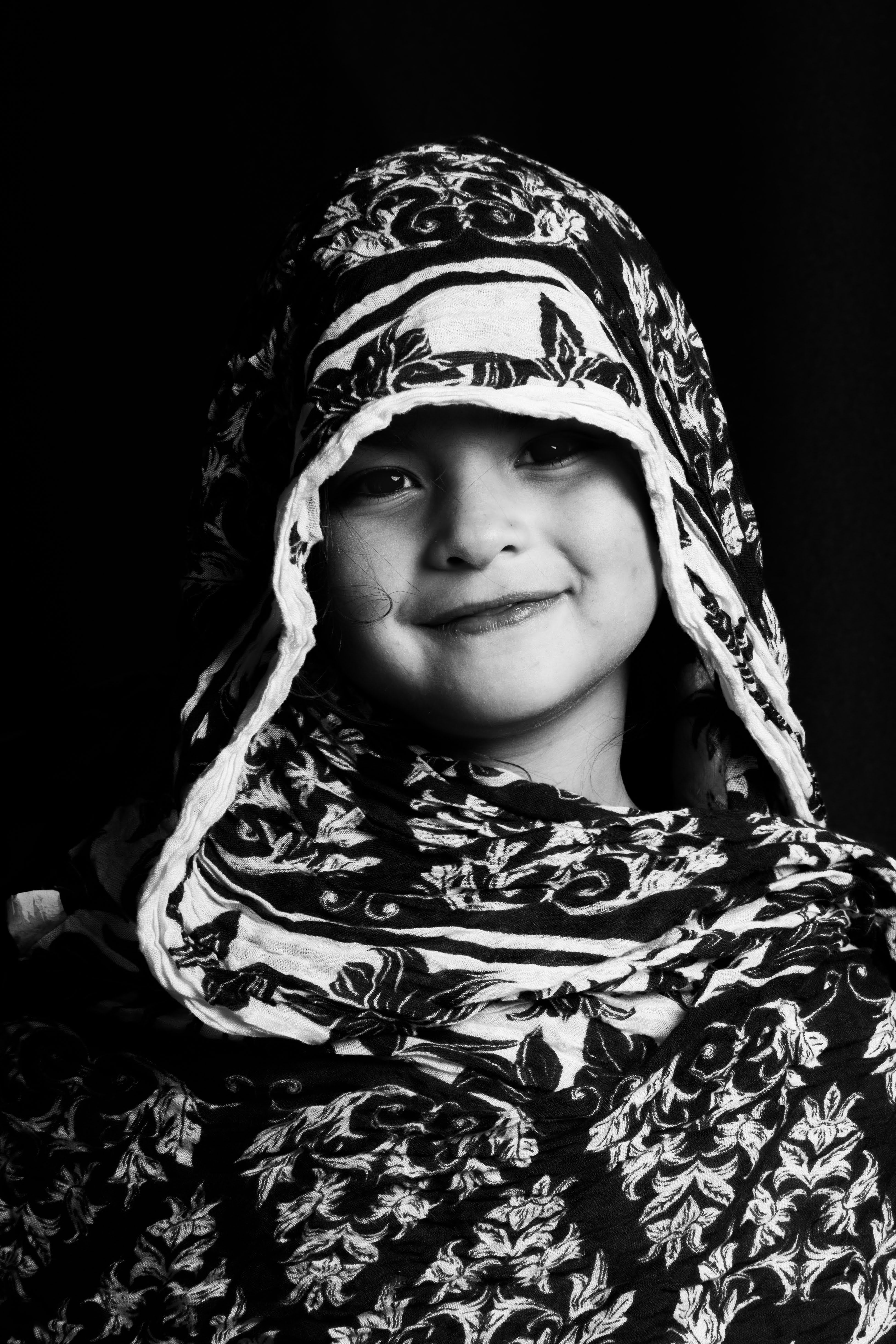 Woman in Hijab in Black and White · Free Stock Photo