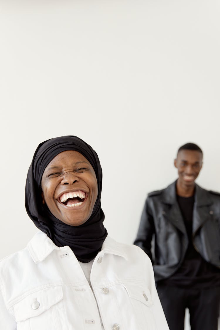 Woman In Black Hijab Laughing