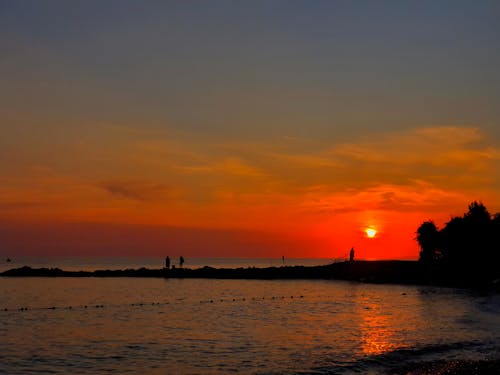 akşam, deniz, deniz kıyısı içeren Ücretsiz stok fotoğraf