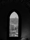 Grayscale Photo of City Buildings