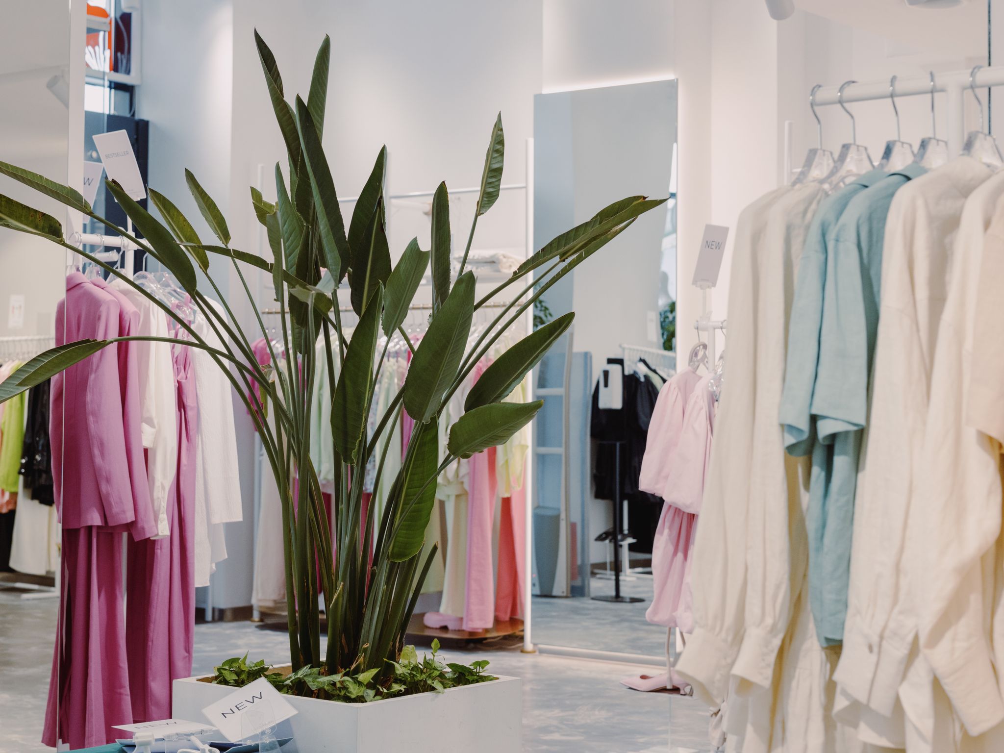 Clothing rack in a boutique