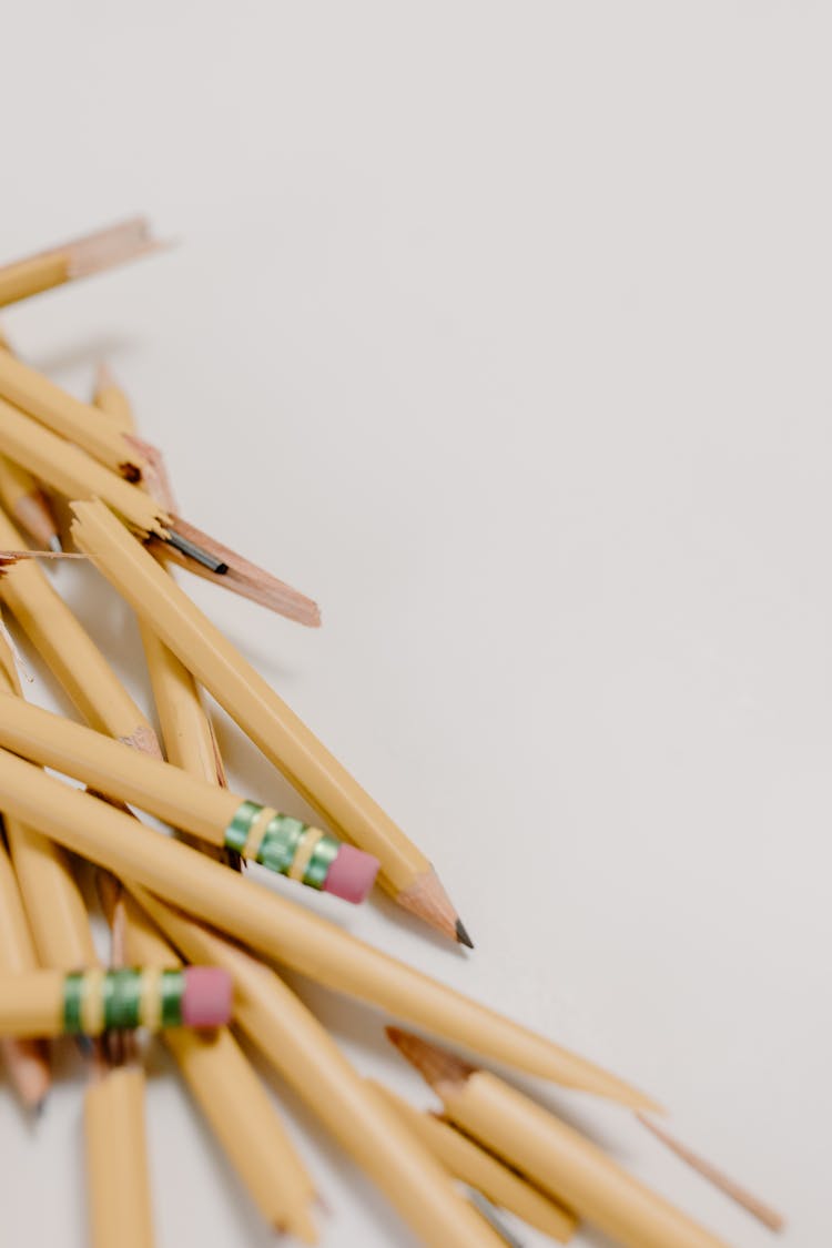 Close-up Photo Of Broken Pencils 