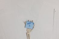 Blue and White Box on White Wall