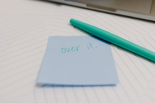 Over It Text on Sticky Notes 