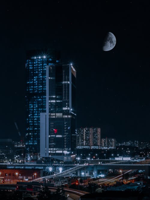 Free The City Skyline in Kuala Lumpur at Night Stock Photo