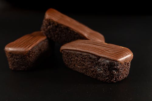 Delicious Chocolate Cake Bars in Close-up Shot