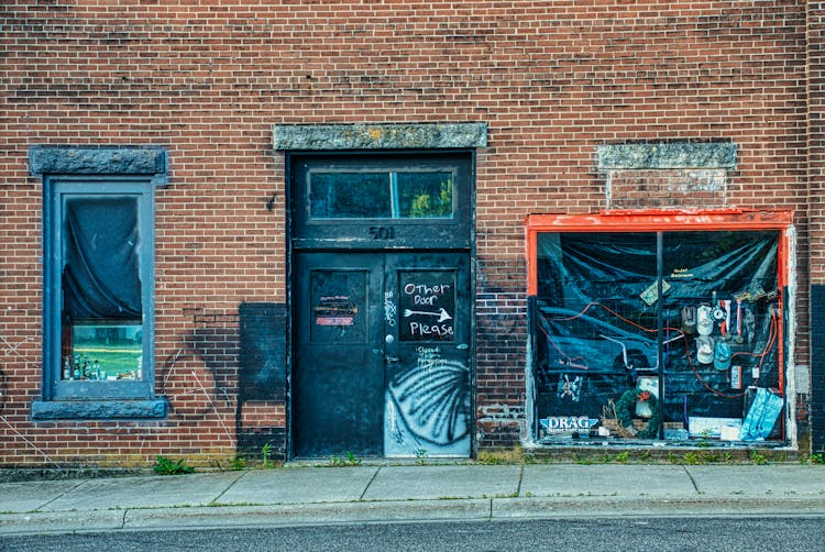 Facade Of A Grungy Abandoned Store