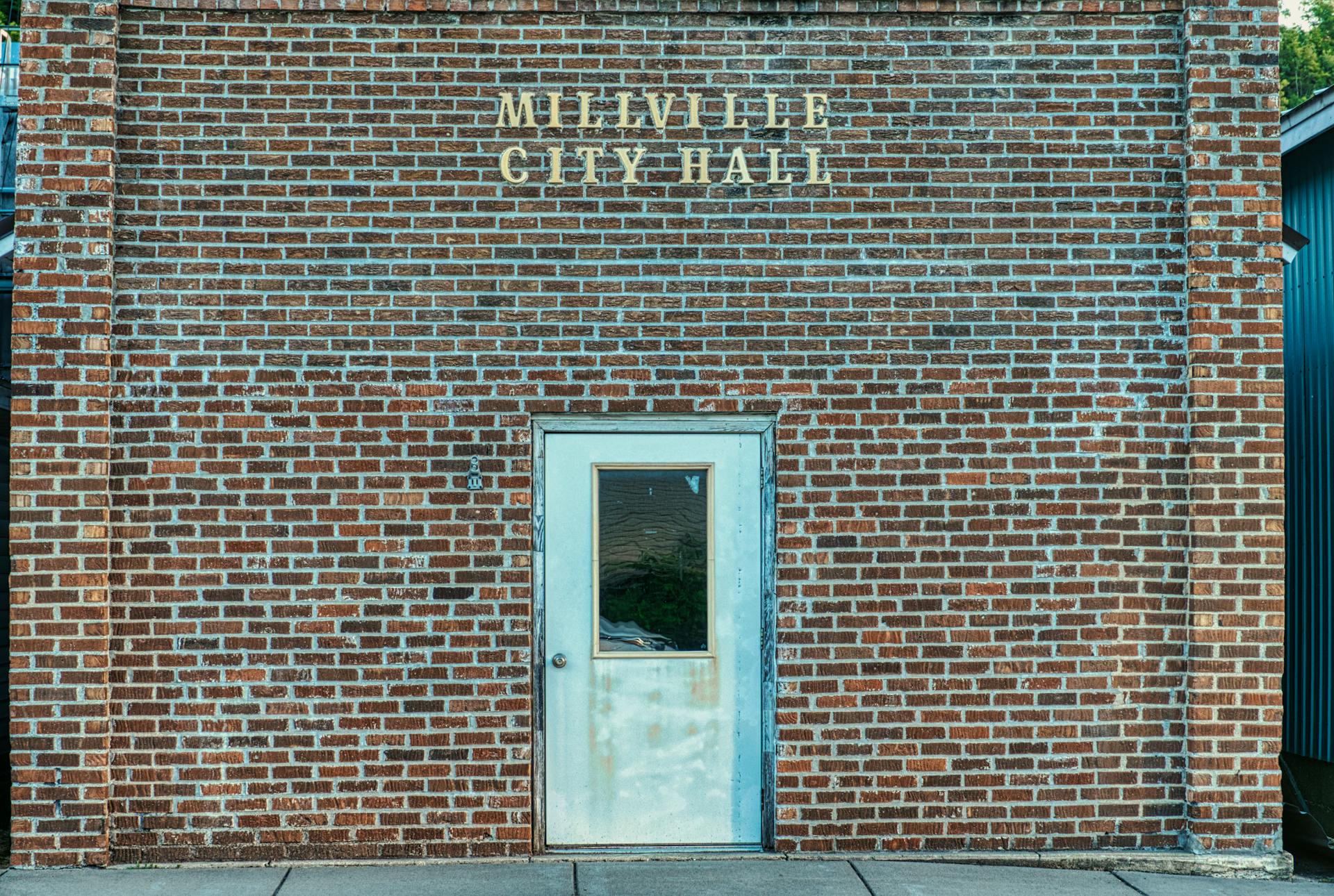 Close-up of the Millville City Hall