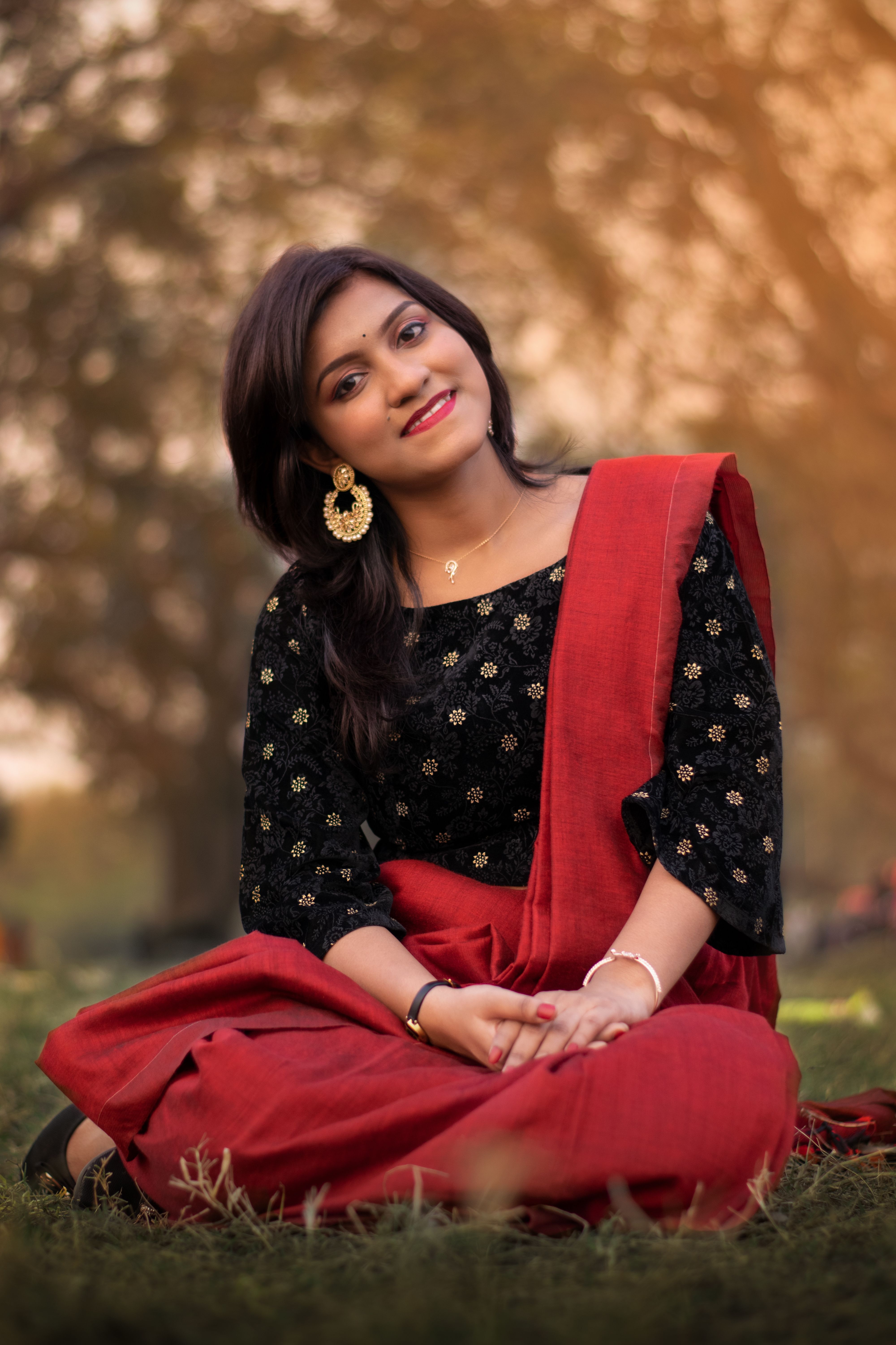 A Woman in a Sari Dress Posing · Free Stock Photo