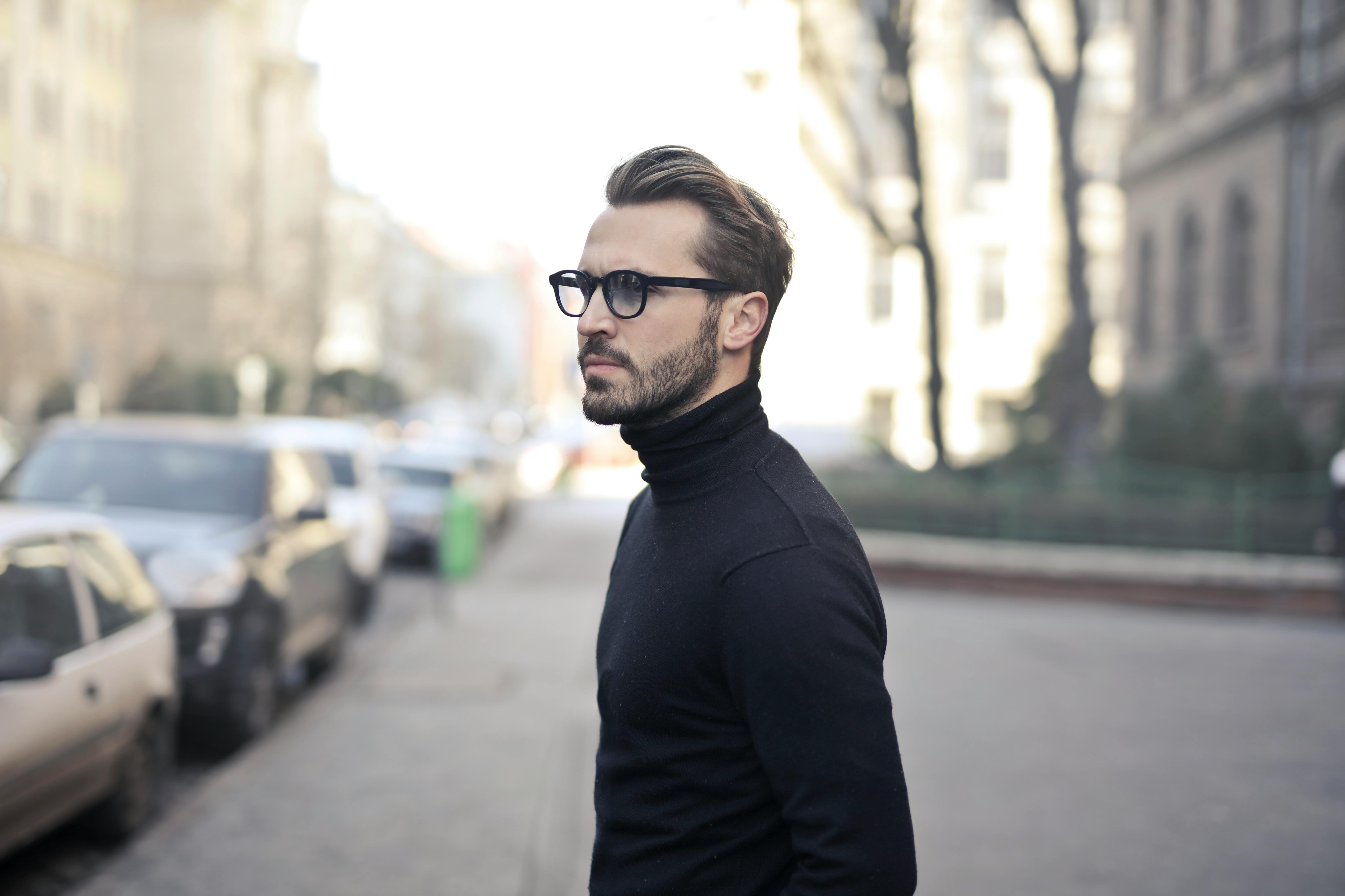 Man Standing on Street