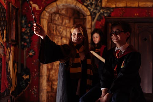 Harry Potter and Hermione with Magic Wand