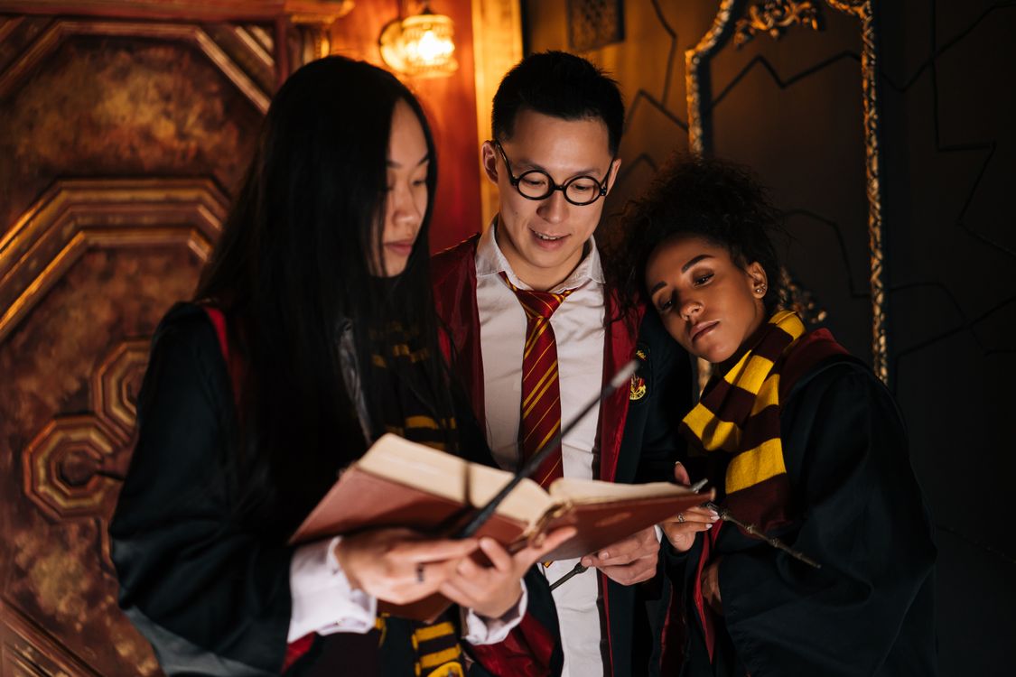 Wizards Standing Beside Each Other while Reading a Spell Book · Free ...