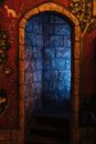 Blue and Brown Floral Window Curtain