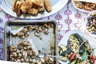 Top View of Food in a Table