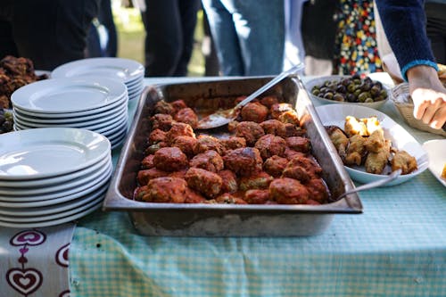 Cooked Meat on Stainless Steel Tray