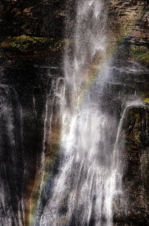Rainbow against Flowing Water