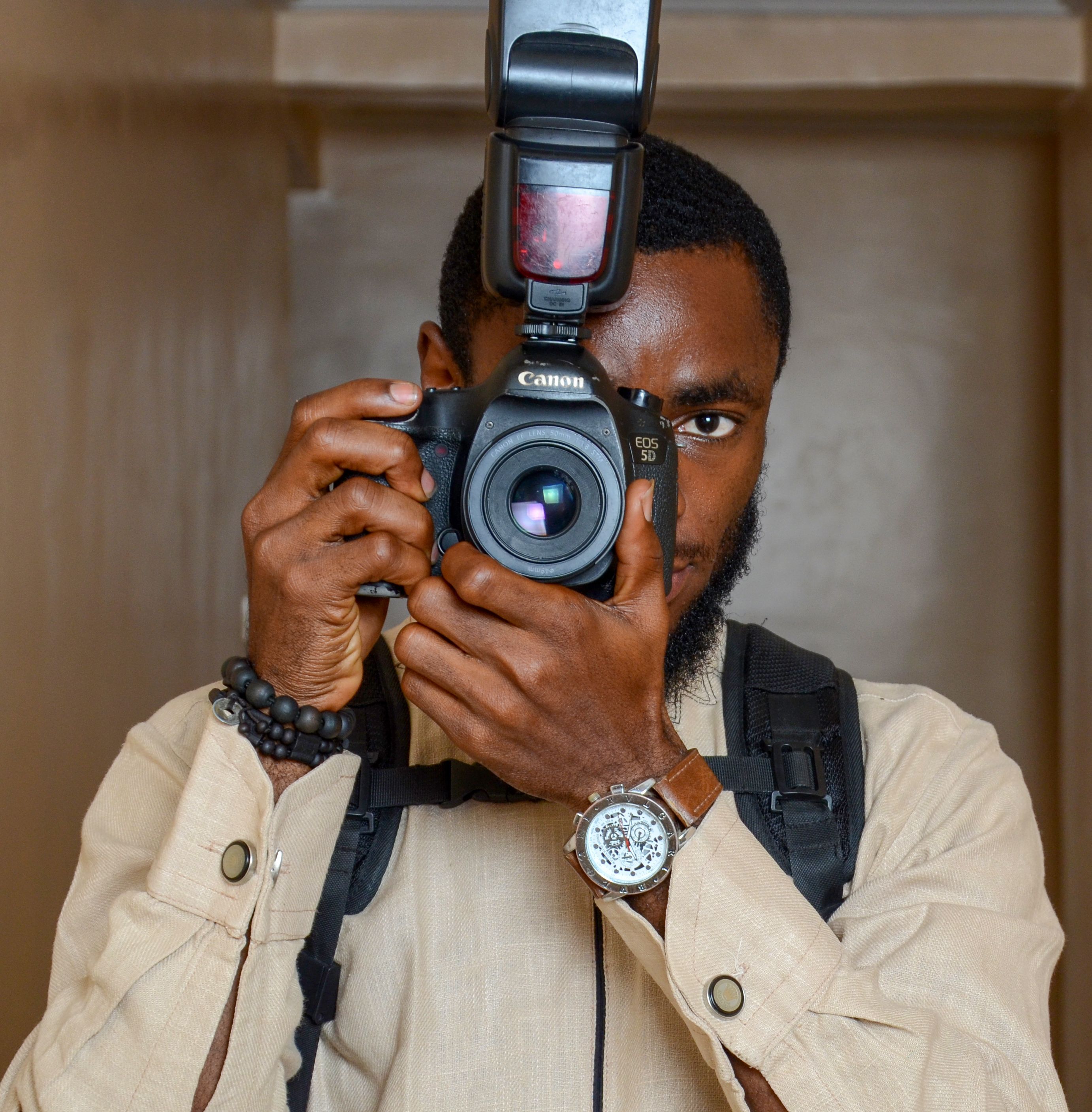 Photo and video editing workstation with camera