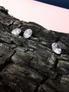 Diamonds on Charcoal in Close Up Photography