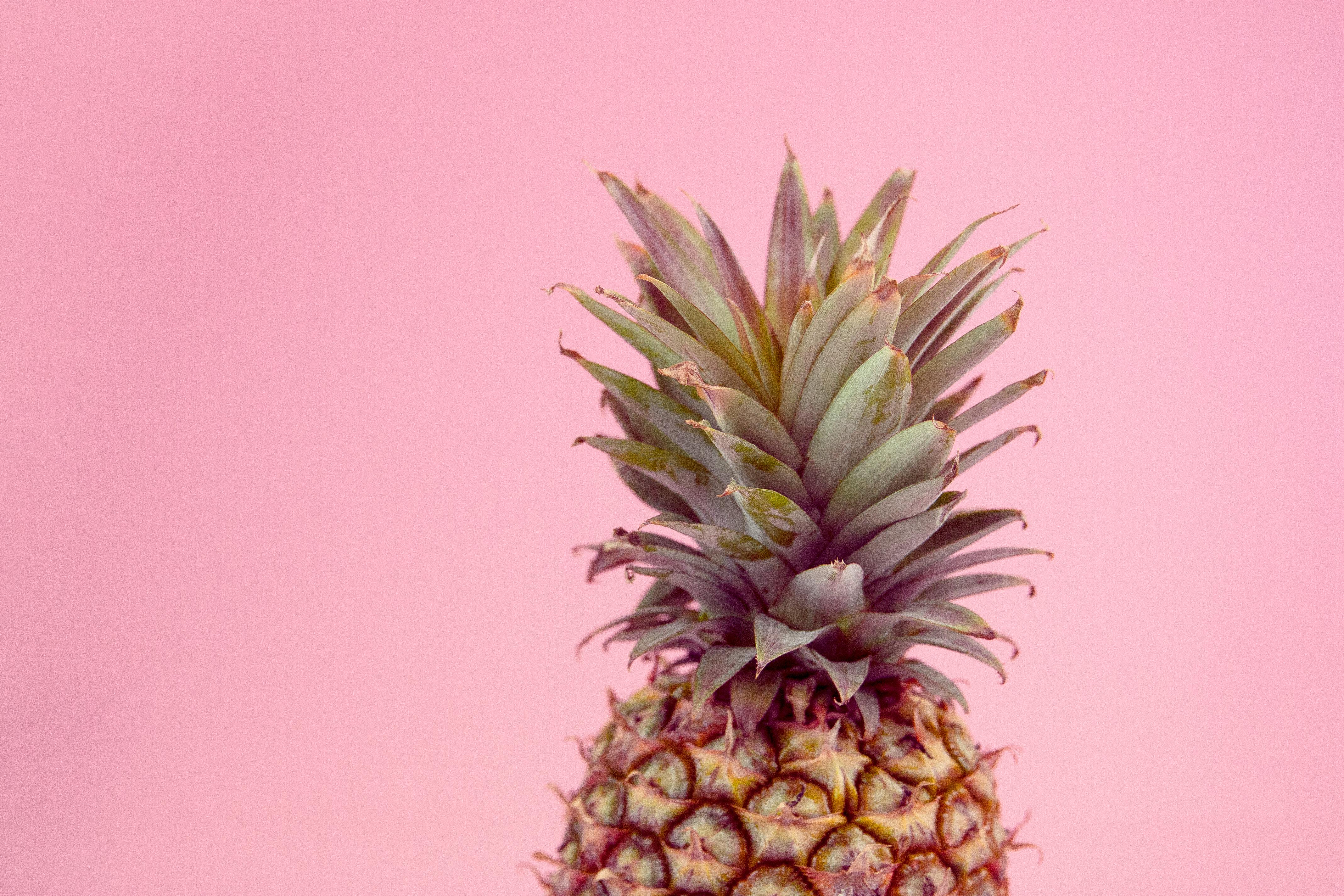 A Pineapple Against a Pink Background · Free Stock Photo