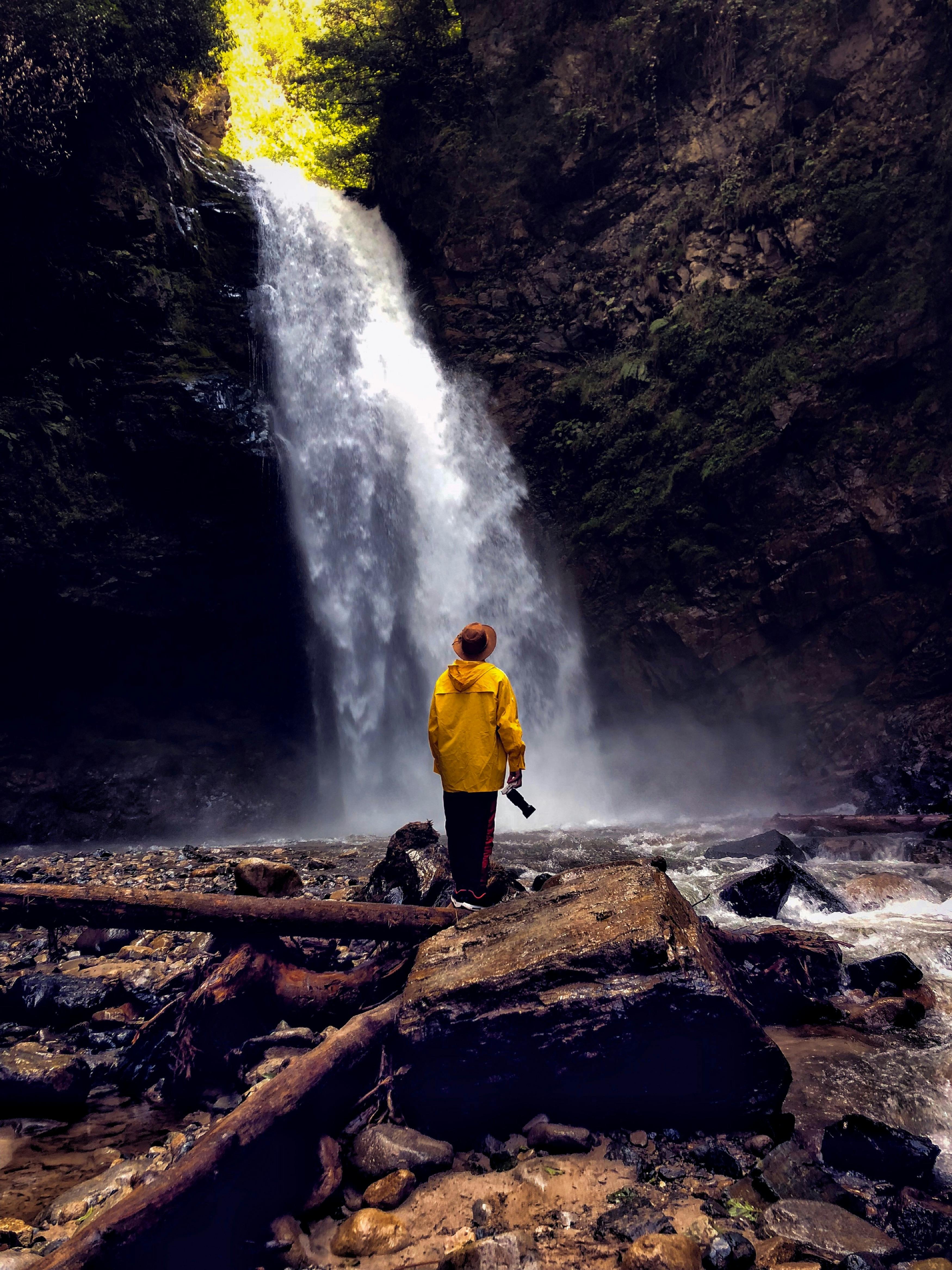 Yellow hot sale waterfall jacket