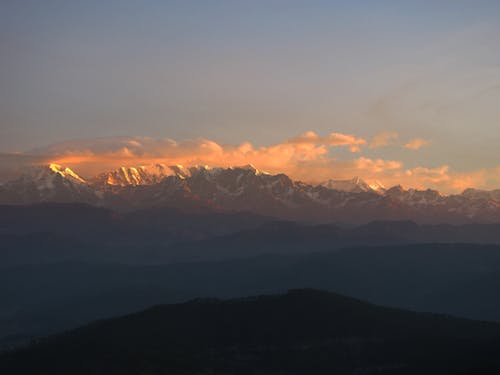 Aerial Photography of Mountains during Sunrise