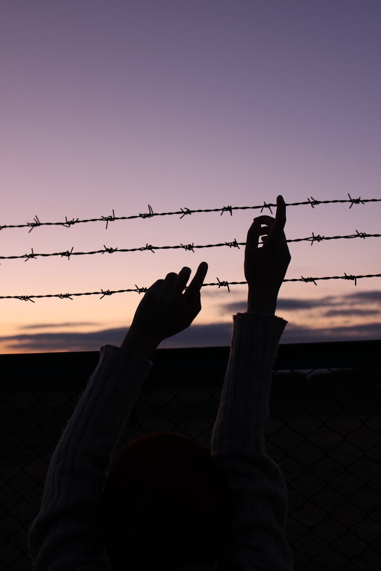 Woman Standing Near The Fence