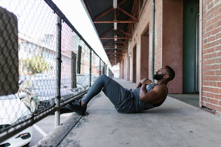 Bearded Man Working Out