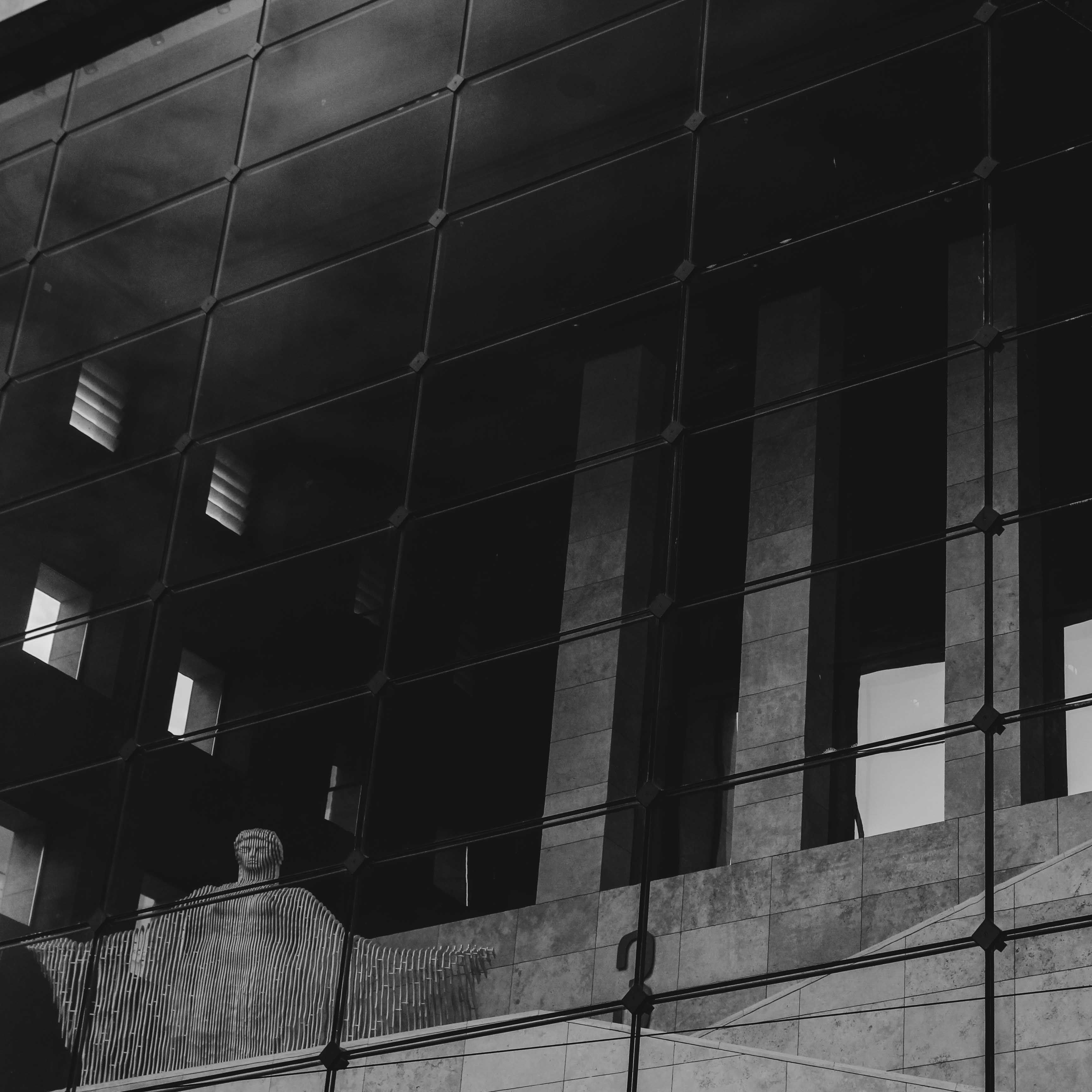 Grayscale Photo of a Building