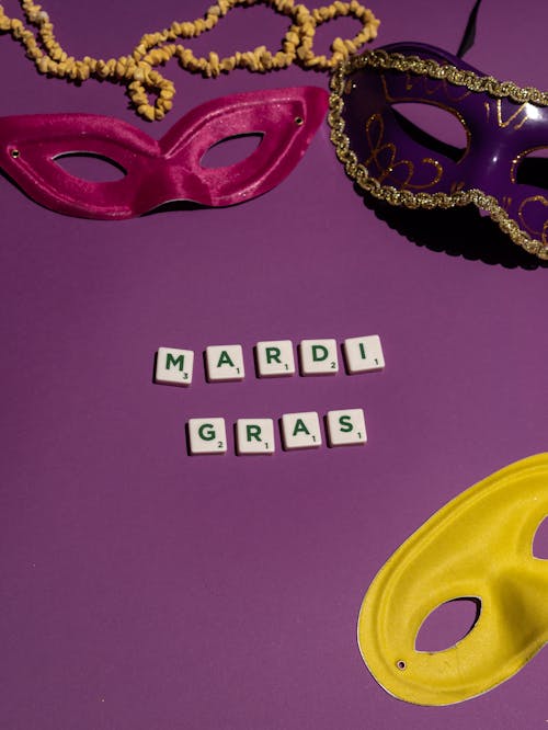 Masks on the Purple Textile