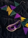 Purple Green and Yellow Star Print Textile