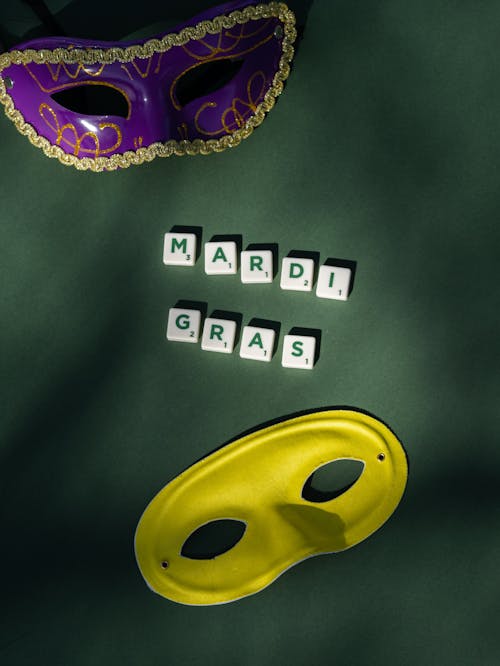Purple and Yellow Mardi Gras Masks
