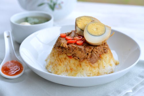 Cooked Food on White Ceramic Plate