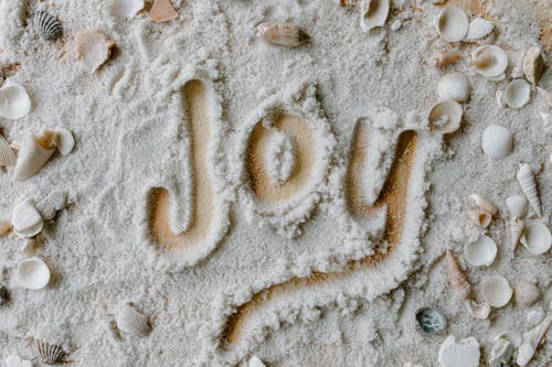 기쁨, 단어, 모래의 무료 스톡 사진