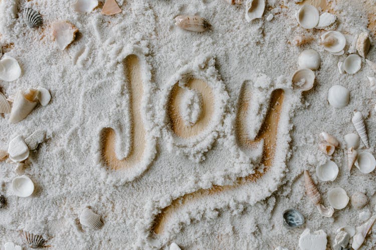 A Word Joy On White Sand 