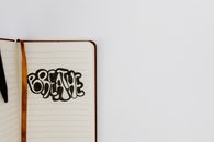 White and Black Stripe Happy Birthday Card