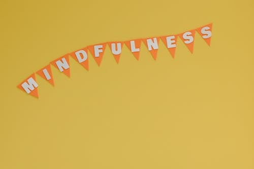 Word Mindfulness Against Yellow Background