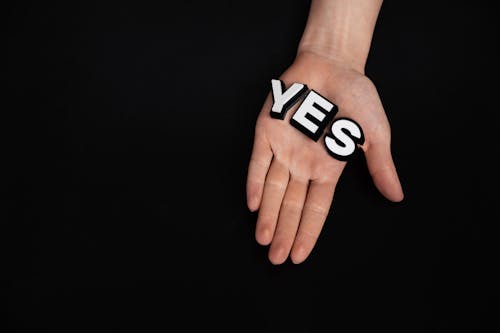 Letters on Person's Palm