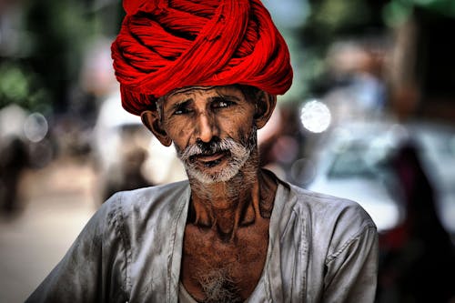 

An Elderly Man Wearing a Turban