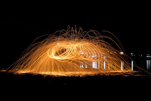 Time-Lapse Photo of Light Streaks 